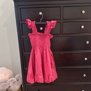 Hill House Pink Ruffled Mini Dress